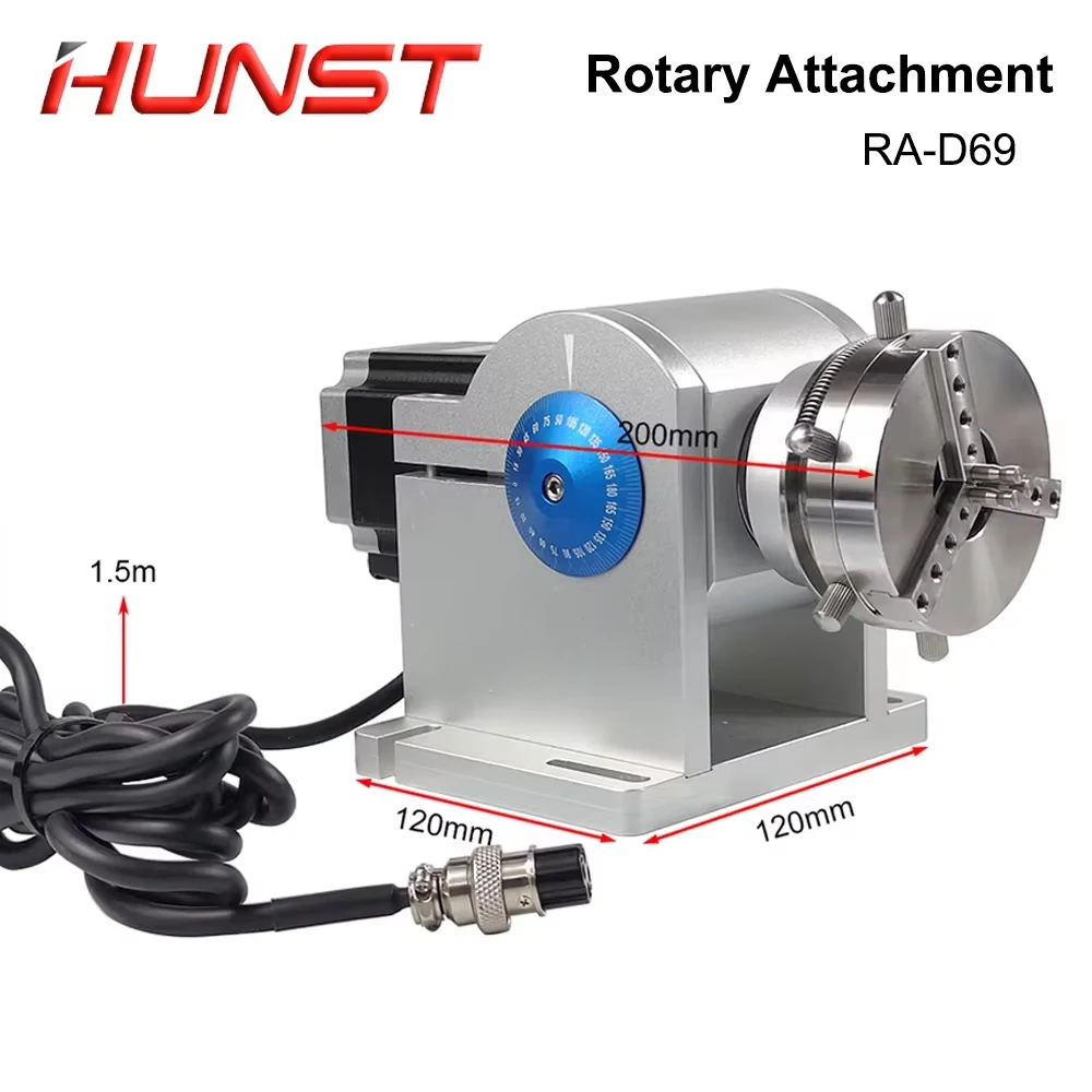 Hunst 파이버 레이저 마킹 링 로터리 부품(드라이버 작업대 직경 3-91mm) 레이저 각인 D69 로터리 어태치먼트