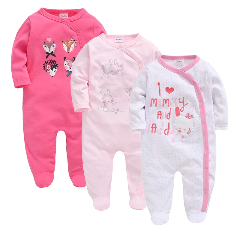 

Детские комбинезоны для девочек, весеннее розовое платье одежда для маленьких девочек комбинезон с длинными рукавами, хлопковые пижамы для новорожденных