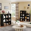 JHK 9 Cube Storage Organizer Wooden Shelf Bookcase Open Bookshelf for Display Storage Bookcase