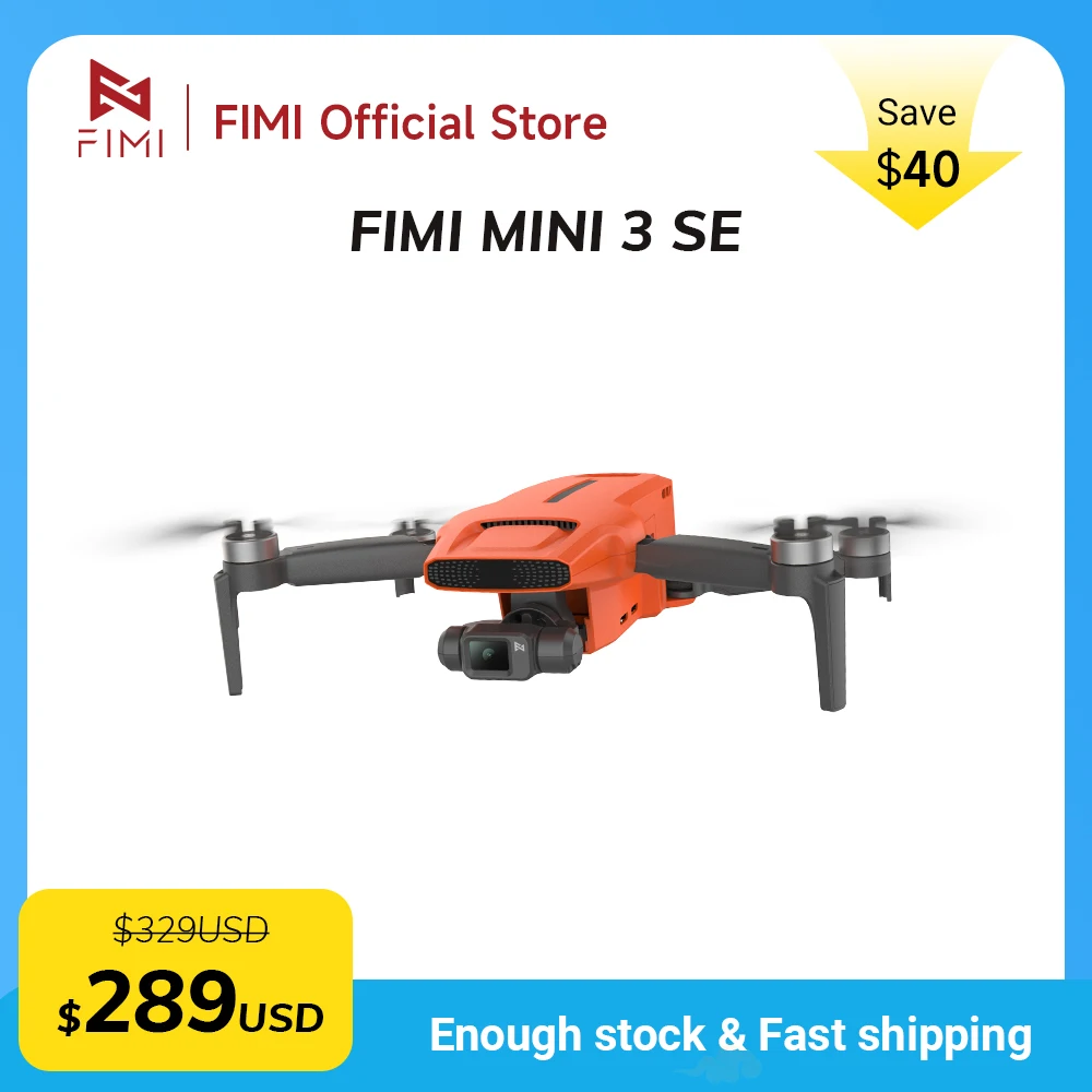 Drone Selfie de Poche MINI 3 ultra-léger plié dans une main, caméra 4K visible.
