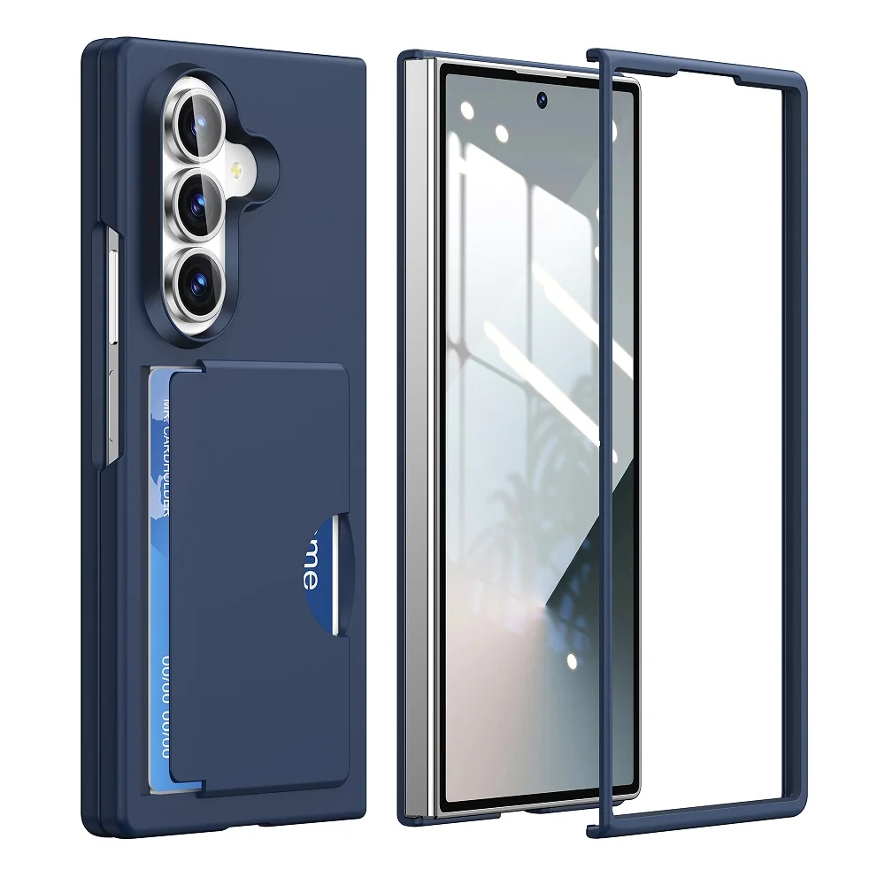 Premium Shockproof Folding Phone Case with Card Slot Holder - Hard PC Protection