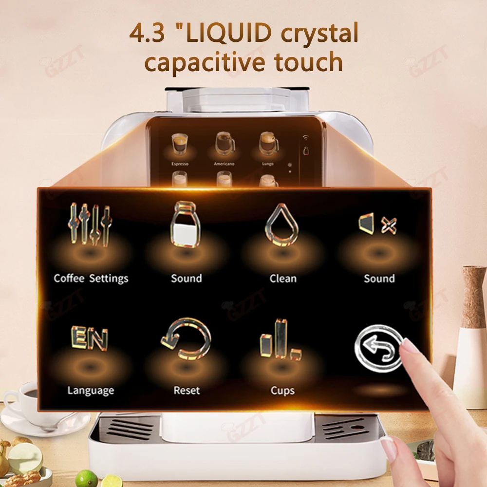Fully Automatic Coffee Machine GZZT Electronic Refrigeration Fresh Milk Tank PID Temperature Control WiFi Mobile Phone Control