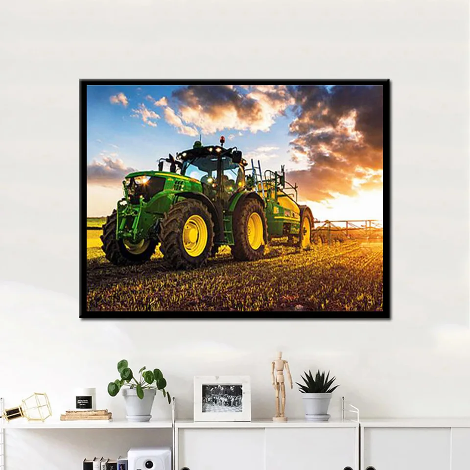 Diamond Painting Traktor 25x30cm - 5D Strass Bild Zum Selbermachen