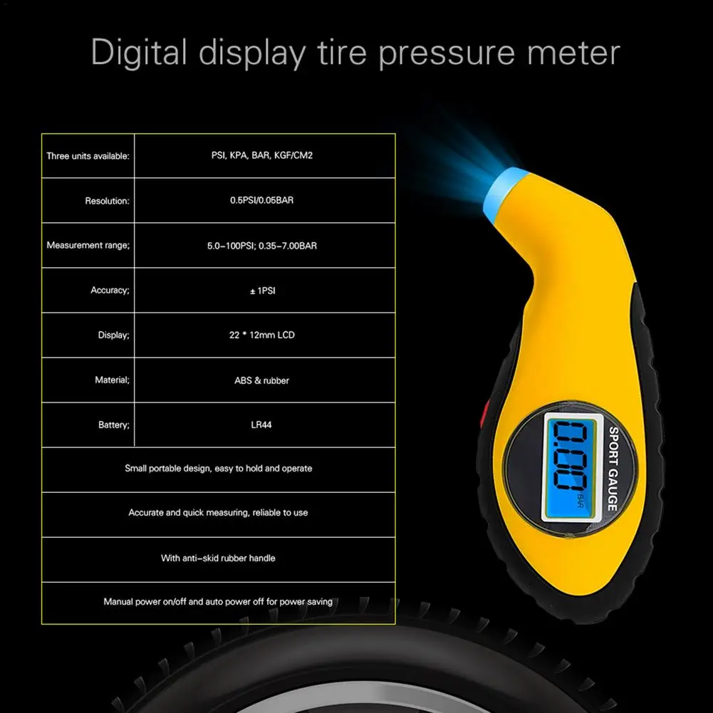 Tire Pressure Gauge Car Bike Truck Auto Air PSI Meter Tester Digital LCD