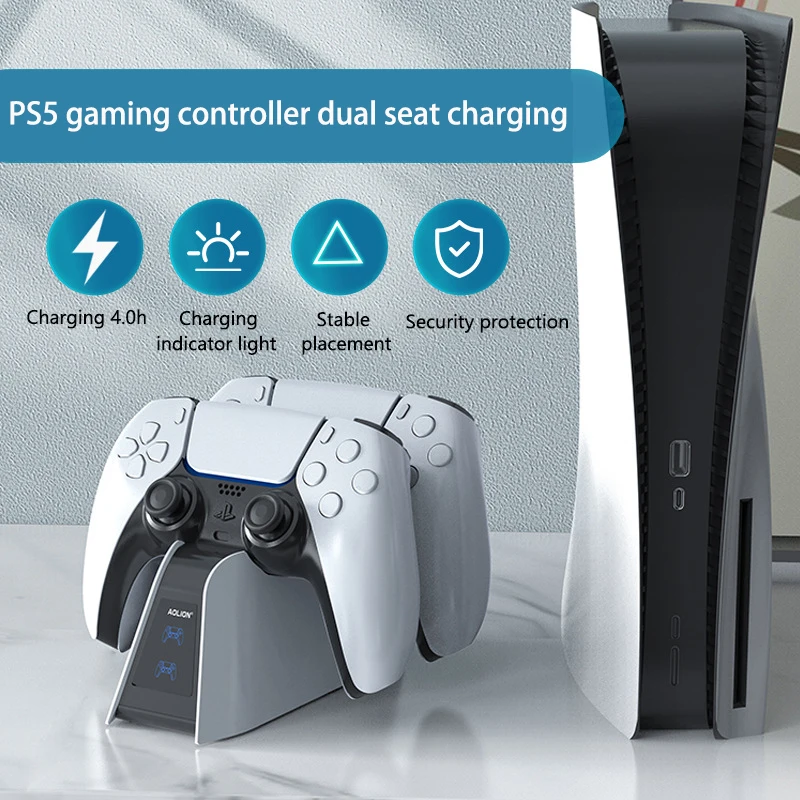 LED 표시기가 있는 충전기 베이스, 게임패드 고속 충전 도크, C타입 듀얼 고속 충전 도크, PS5 조이스틱 핸들 V5.0 