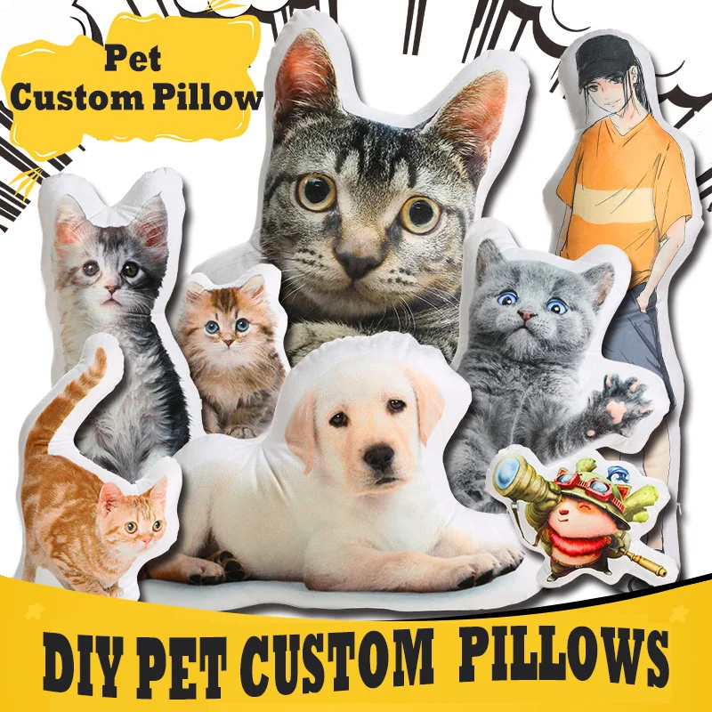 Photo Custom Shape Pillow Case DIY Pet Cushion Toys Dolls Stuffed Animal  Dog Cat Picture Pillow Customization Sofa Car Cushion - AliExpress