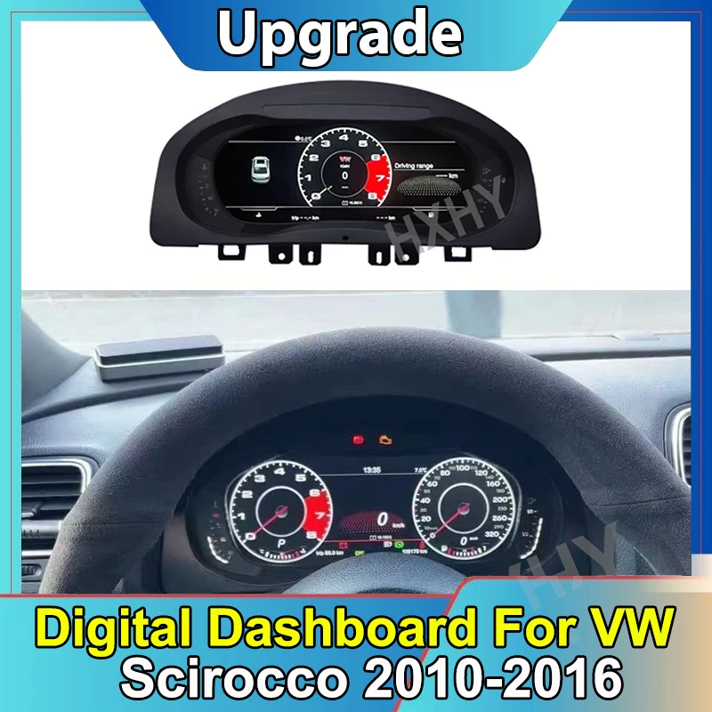 

Latest Car LCD Digital Cluster Virtual Cockpit SpeedMeter Dash Carplay For VW Scirocco 2010-2016 Instrument Screen Panel Unit