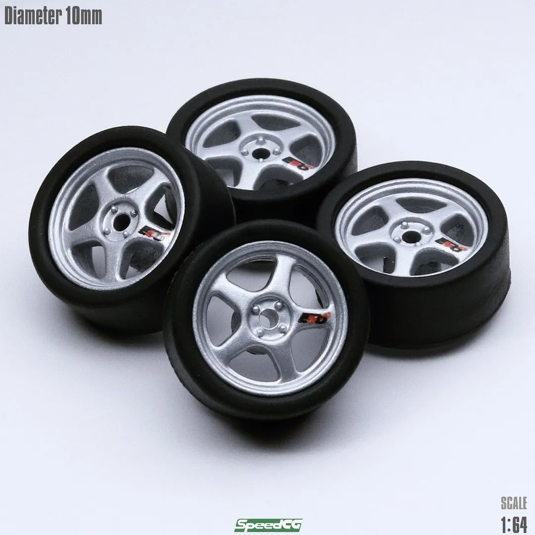 SpeedCG 1/64 ABS Wheels Modified Parts with Rubber Tire Type F Modified 11mm For Model Car Racing Vehicle Toy Hotwheels Tomica 2