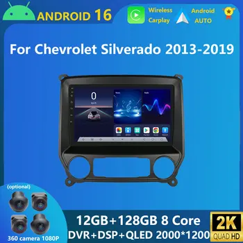 Autoradio Wireless Carplay per Chevrolet Silverado 3 GMTK2 2014 - 2018 Android Auto Navigazione Stereo Auto Lettore Multimediale 4G