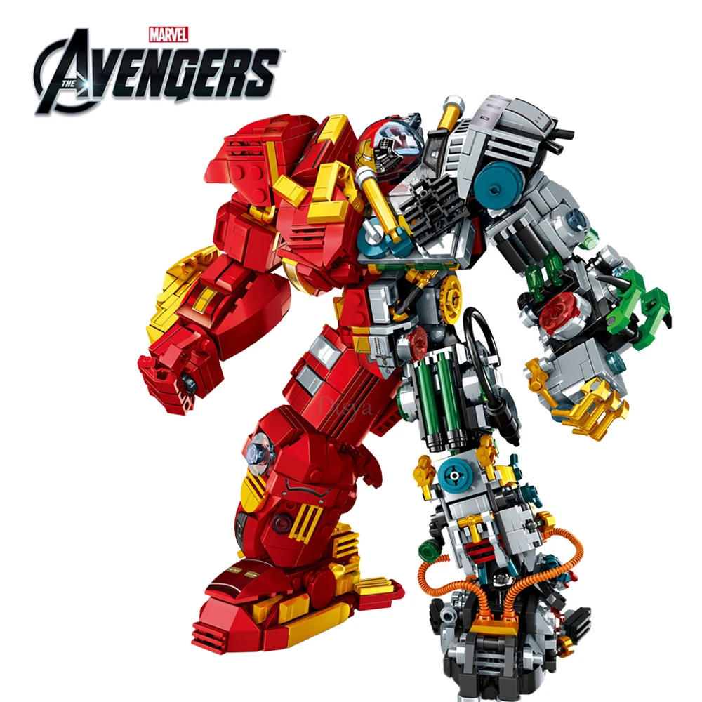 Disney Marvel Avengers Iron Man Mk44 Ironman Hulkbuster Hulk Robot Figure Idea Tecnica Building Brick Block Regalo Giocattolo Kid Boys