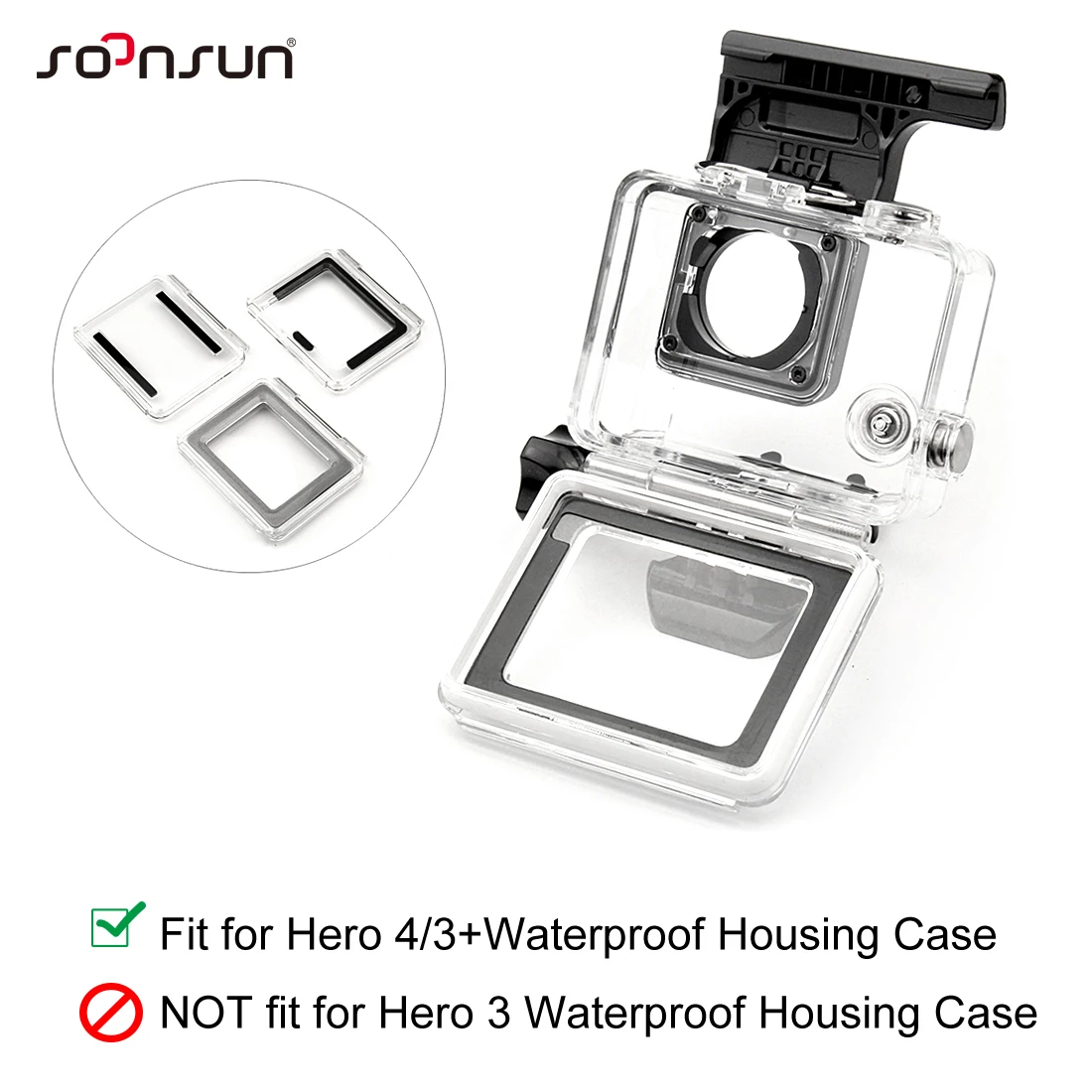 SOONSUN Backdoor Case Cover for GoPro Hero 3+ Standard