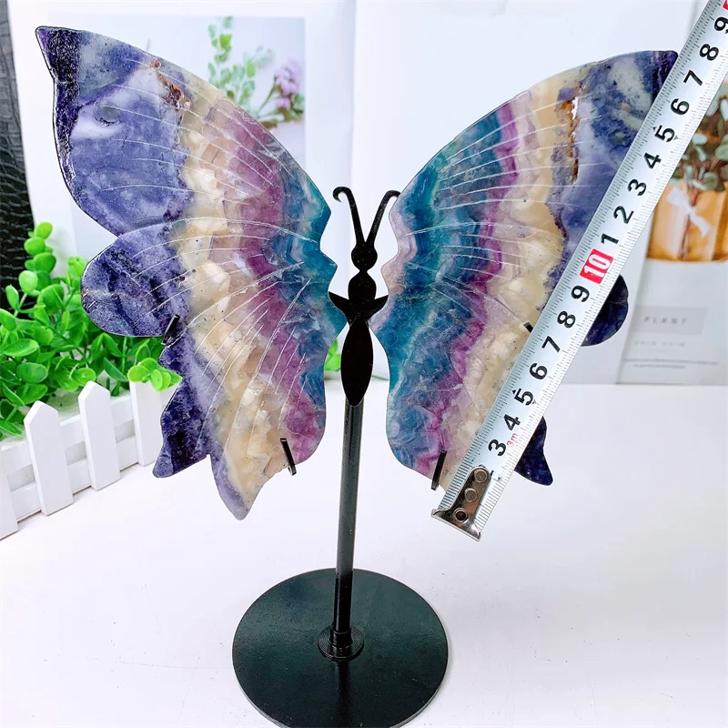 

Natural fluorite butterfly wings High-Quality Crystal Healing Gemstone Feather Statue Home Decor Mineral Reiki Energy 1pair