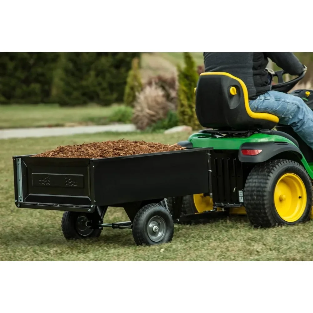 Black Multi-purpose Cart With Wheels 350-Pound Steel Dump Cart 45-0303 Garden Carts Cargo Trolleys Folding Trolley Supplies Home