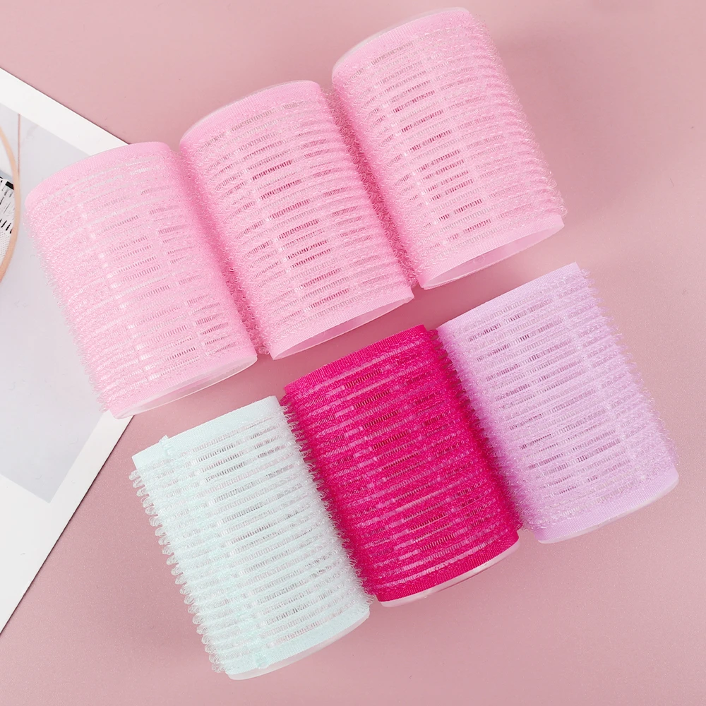 Hair Styling Tool Hair Curling Tools 10pcs Random Colors Self-adhesive Hair Curlers Large Self Grip Lazy Air Bangs Curling Tube Women Girls Hair Rollers