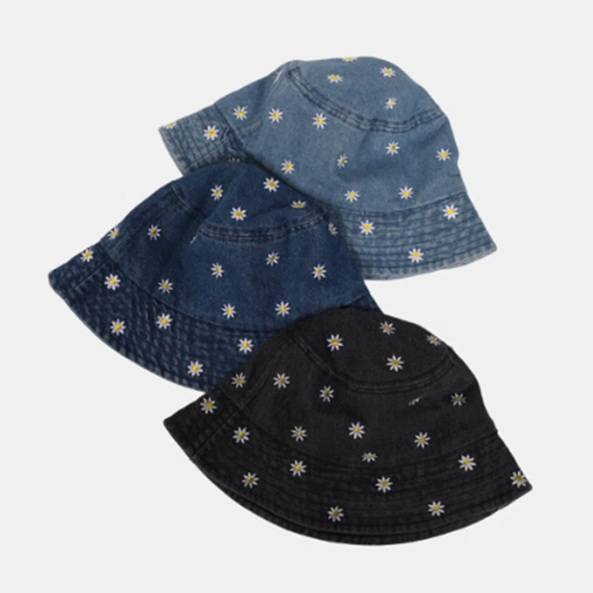 Outdoor Fisherman Hat for Women 2025 New Summer Large Head Circumference Sun Hat with Sun Protection and Uv Protection, Embroidered with Small Flowers for Autumn