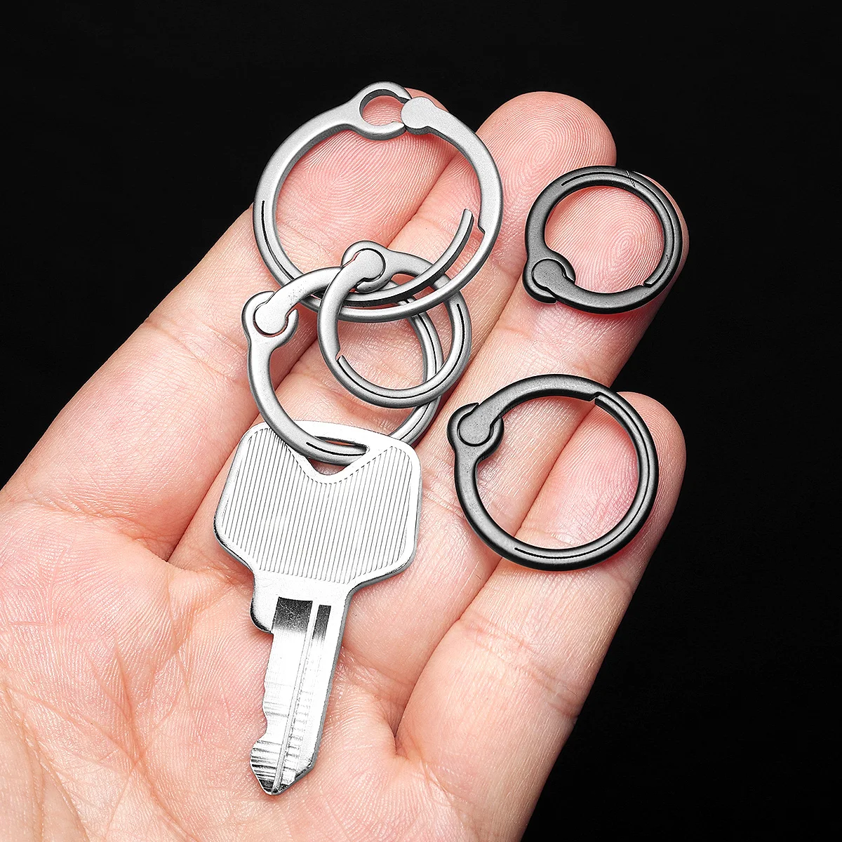 Black Titanium Quick Release Keychain - Ultra-Light EDC Gear