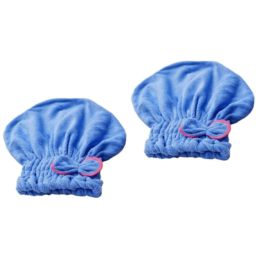 

2pcs Microfibre Bowknot Wrap Towel Quick Hair Drying Bath Towels Spa Bowknot Wrap Towel Hat Cap For Bath Bathroom Accessories