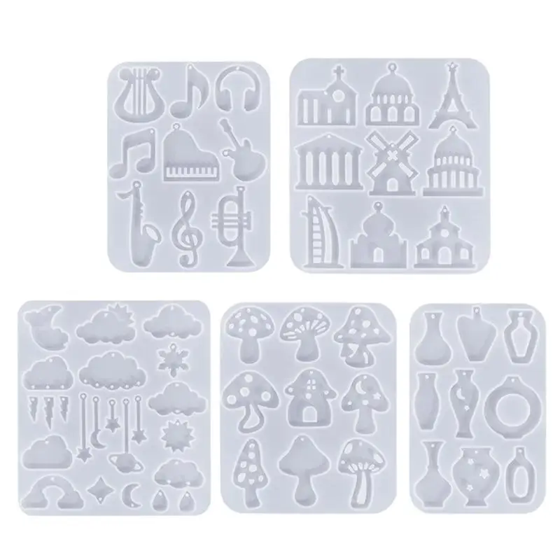 

Crystal Resin Silicone Mold Geometric Mushroom Cloud Shaped Pendant Molds for Earrings Listing Ornament Making Charm DIY