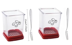 Deluxe Strawberry and Fruit Slicer with Container - Pro Soft Food Chopper & Detachable Cutter Gadget (2 pcs)