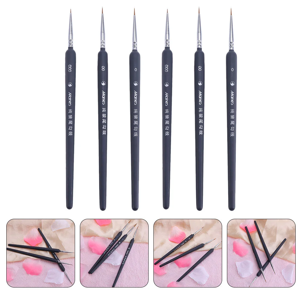 6 Pcs Line Drawing Pens Watercolor Liner Drawing Pens Wooden Painting Pens