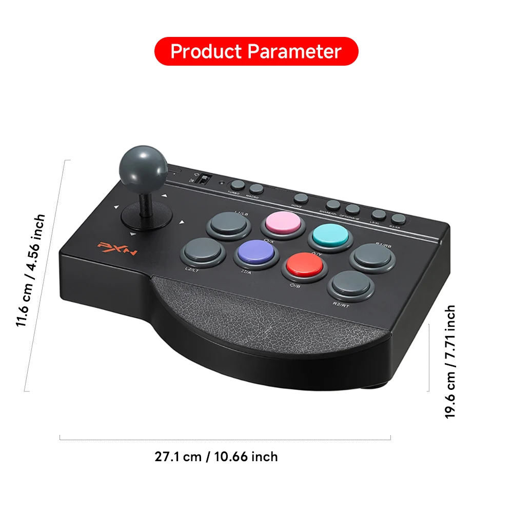PXN 0082 유선 게임 조이스틱 아케이드 콘솔 스트리트 파이터 컨트롤러 게임용 조이스틱 (USB PS3/PS4/스위치/PC/안드로이드 TV/XBOX 호환)