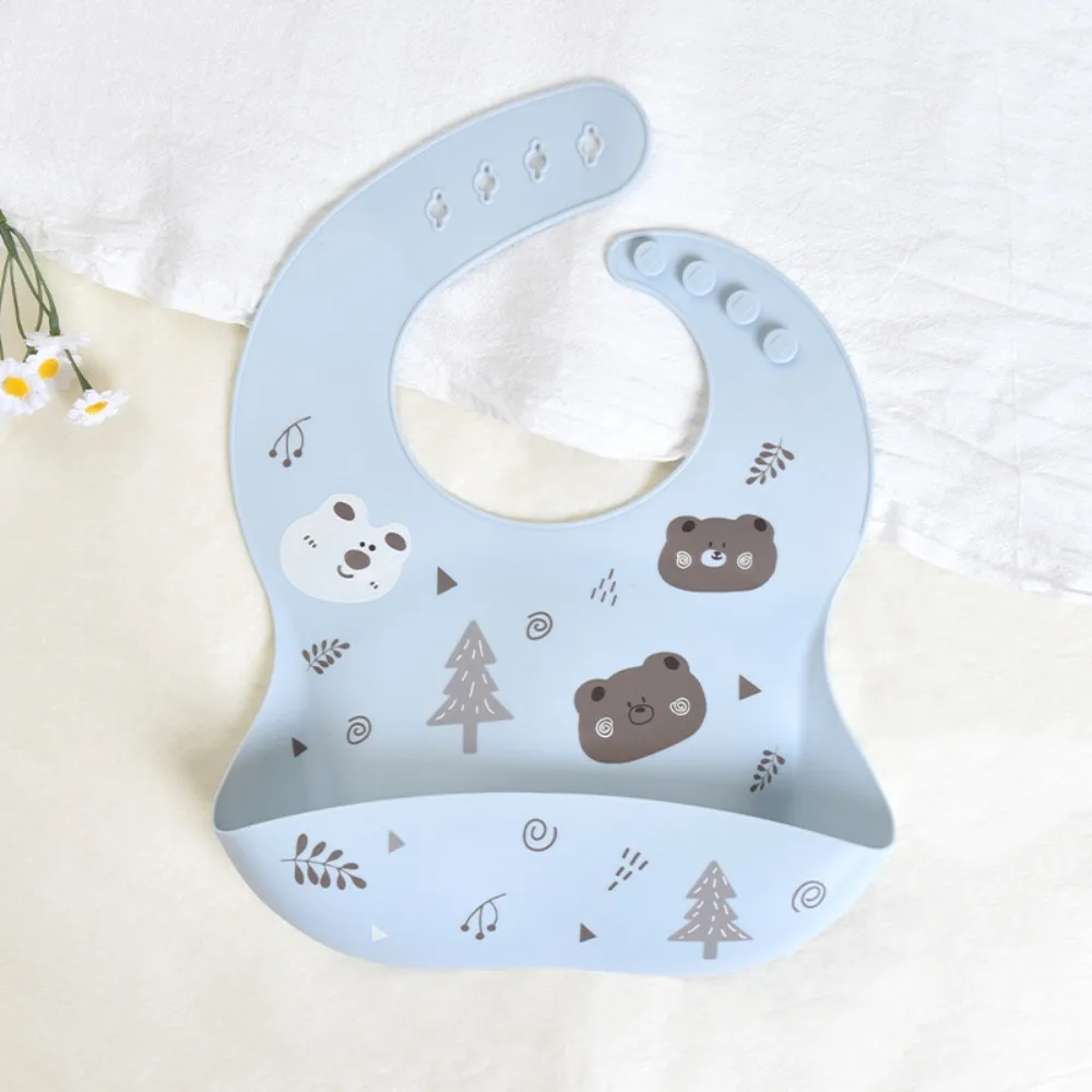 Silicone Toddler Feeding Bib Adjustable Neckband