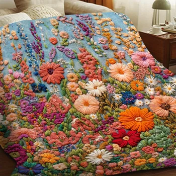 🌸 Vintage Floral Throw – 280 GSM Plush Soft Blanket 1