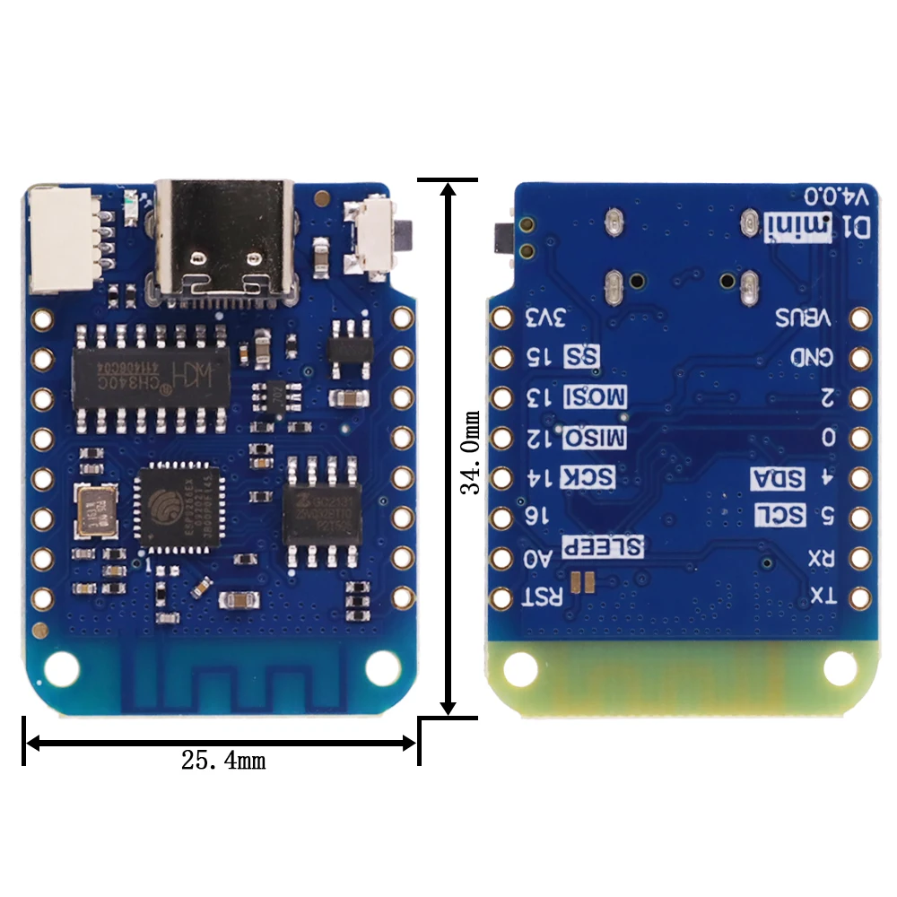 WeMos-Carte de Développement D1 Mini Pro V3.0 NodeMcu, 4 Mo/16 Mo d'Octets Lua WIFI Internet des Objets Basée sur LtESP8266 CH340G Nodemcu V2