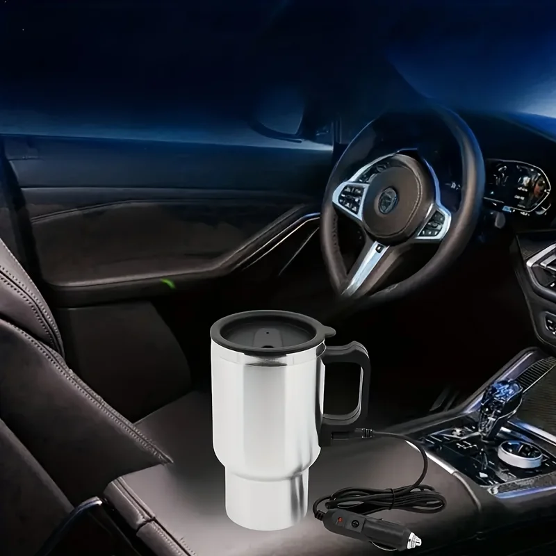 Quick-Heat Car Heater Mug Insulated Double-Wall Stainless Steel Large Capacity Beverage Warmer