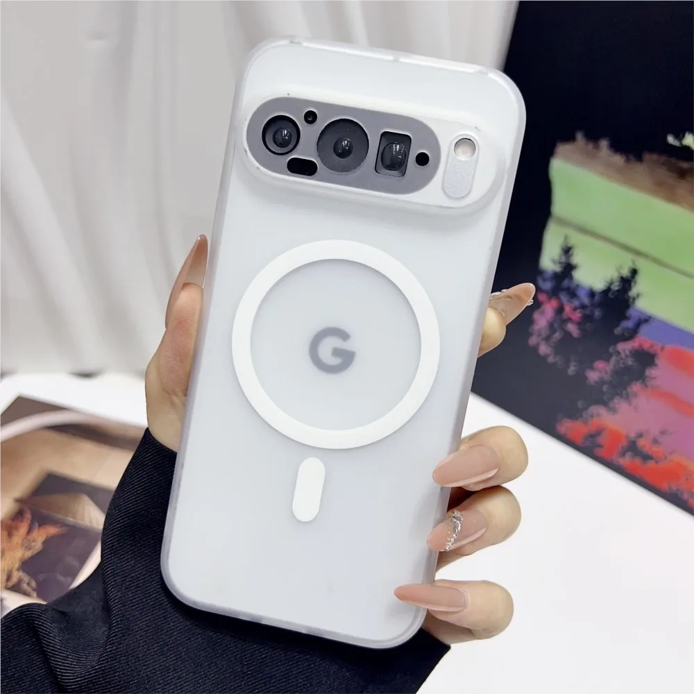 Luxury Translucent Matte Magnetic Case with Wireless Charging Capability - Candy Color Slim Cover