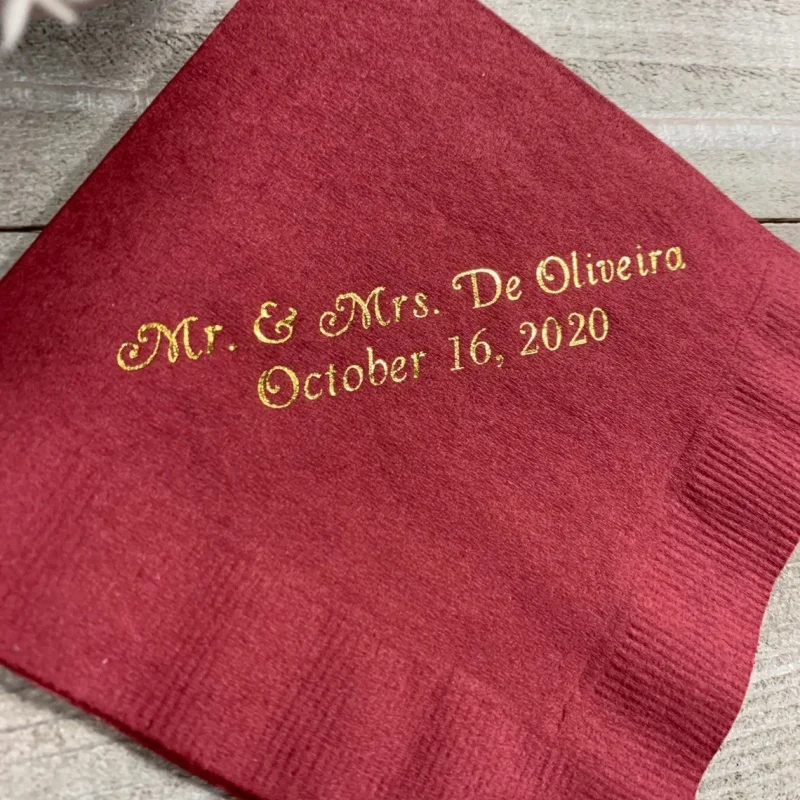 

50 Personalized Napkins Wedding Personalized Cocktail Luncheon Guest Towels Hand Towel Available Anniversary Monogram Custom P