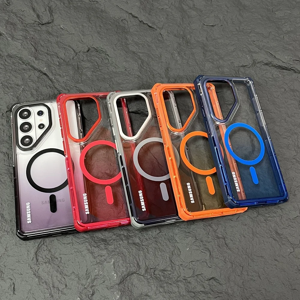 Transparent Gradient Magnetic Charging Protective Phone Case Shell