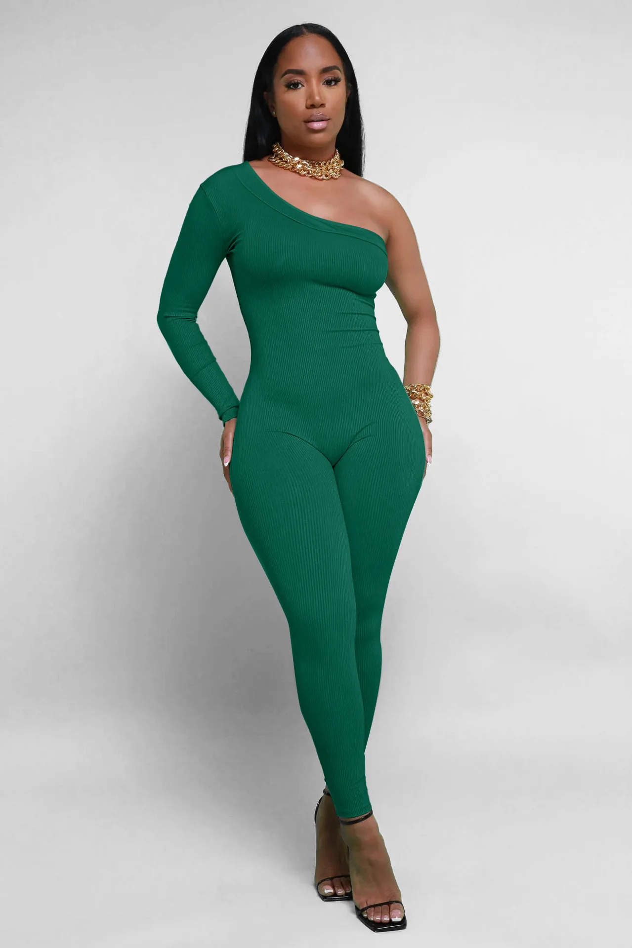 Yoga Jumpsuits for Women One Shoulder Long SleeveWorkout Sport One Piece Suit Romper Casual Streetwear Playsuit Fashion 2023