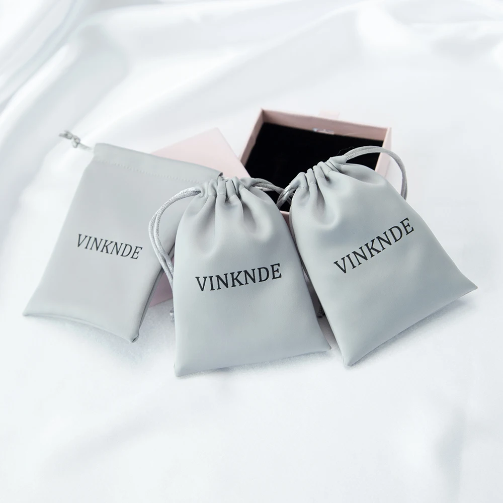 100pcs Jewellry Organizer Gift Bags Personalized Logo Silk Jewelry Storage Chic Drawstring Pouches for Wedding Favor Candy bag