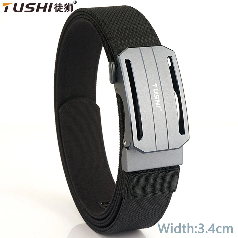 TUSHI Military Tactical Belt Aluminum Automatic Buckle Men's Police Duty Belt Nylon IPSC Gun Belt Casual Soft Belt Male Girdle tushi men s nylon canvas belt male korean version all match casual automatic buckle golf belt famous brand belt women belt