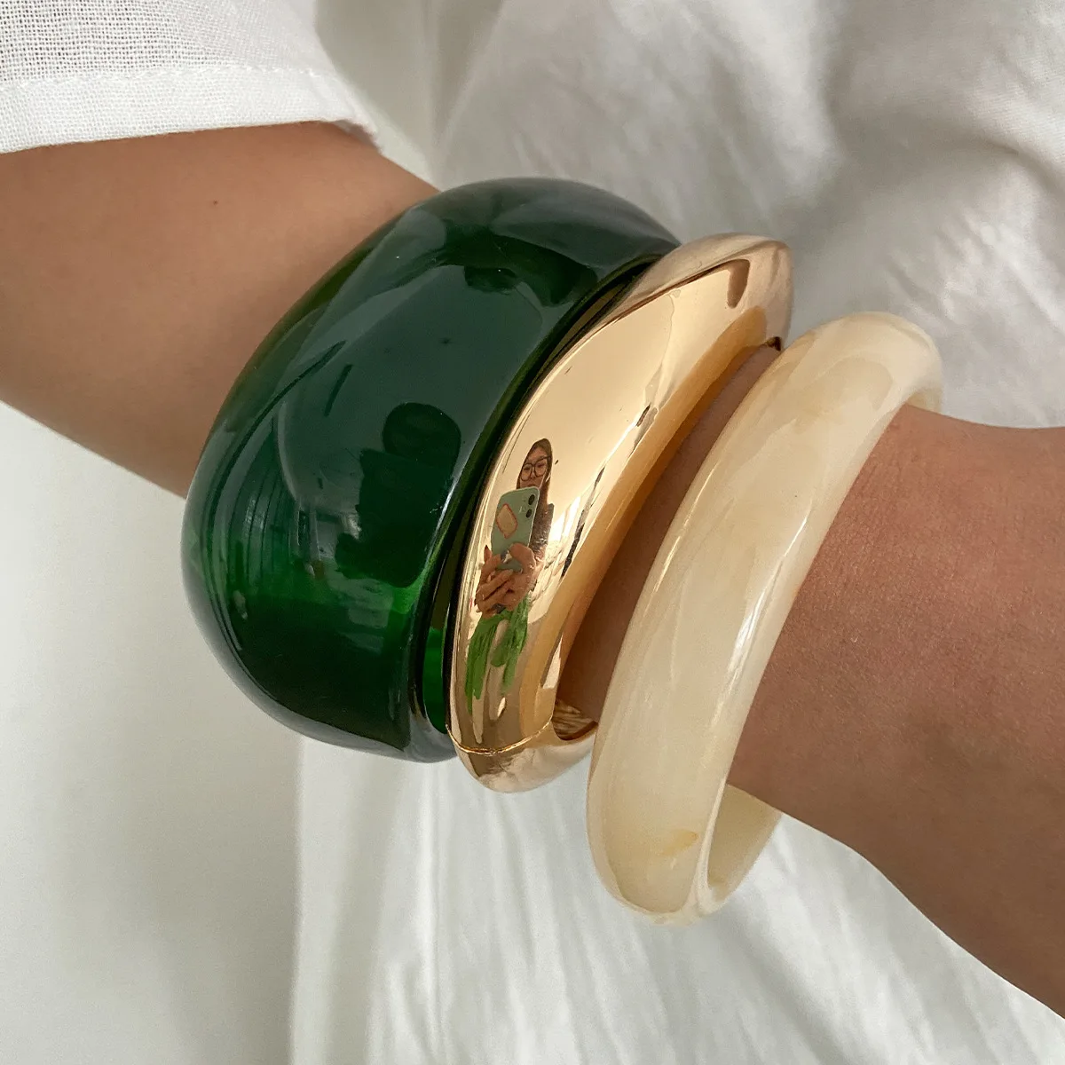 希少 MOUNTAIN RESEARCH ACRYLIC BANGLE Amazon.com: Punk Multiple Color Acrylic Resin Irregular