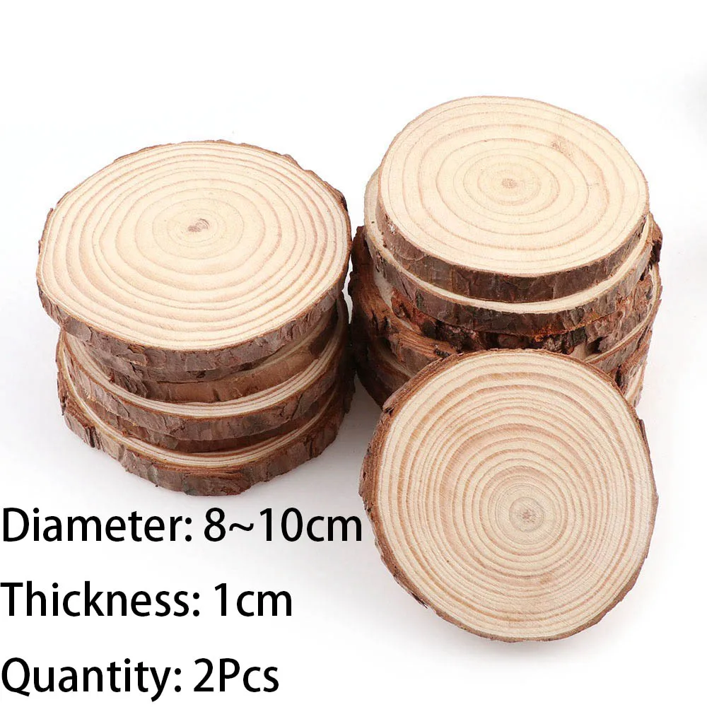 3-16CM Thick Natural Pine Round Unfinished Wood Slices Circles With Tree  Bark Log Discs DIY Crafts Wedding Party Painting 1-10pc - AliExpress