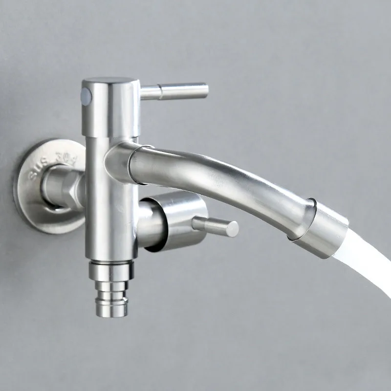 Torneira de Parede de Multifuncional Rotativa Máquina de Lavar Roupa Vaso Sanitário ao ar Livre Jardim Aço Inoxidável
