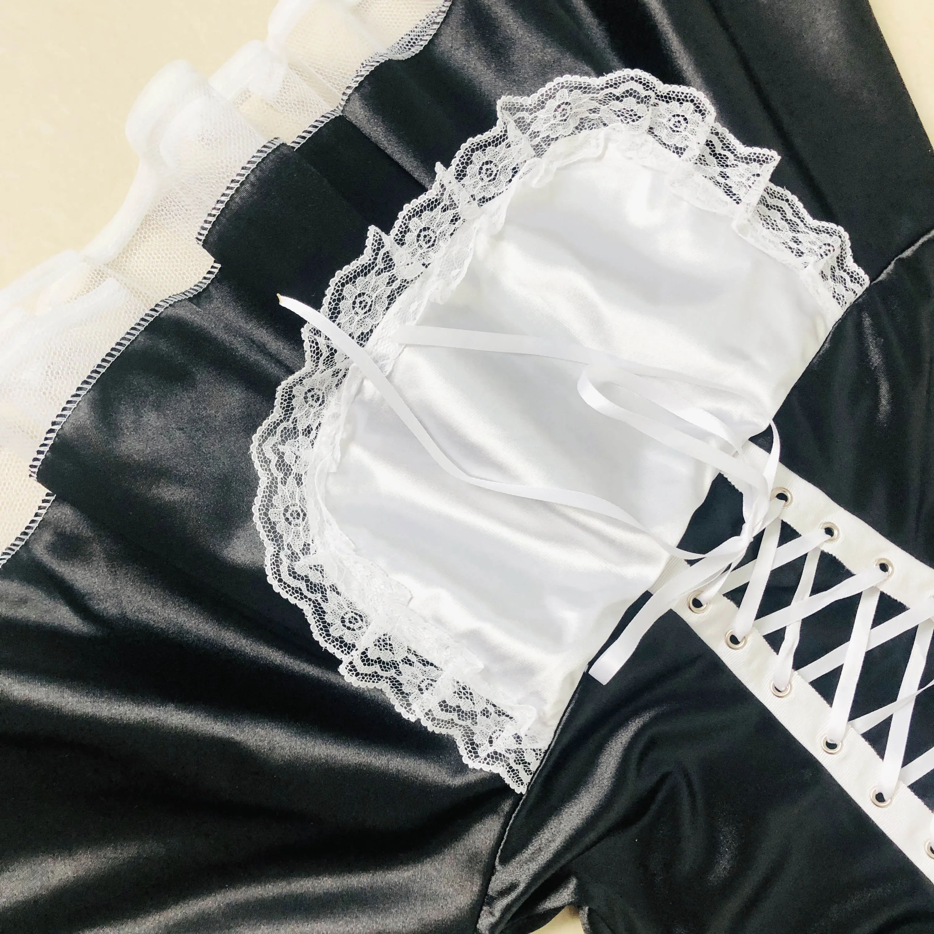Big Size S 6XL Sexy Costumes Women's Night French Maid Cosplay Costume For Halloween Exotic Servant Dress