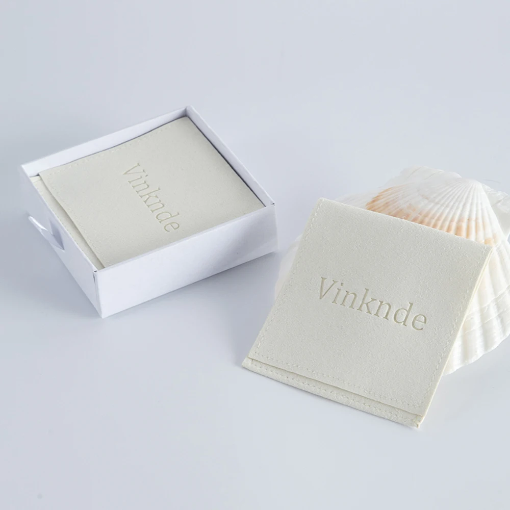 50pcs Bulk Jewelry Gift Bags Personalized Logo Size Microfiber Wedding Favors Earrings Storage Packaging Envelope Suede Pouches