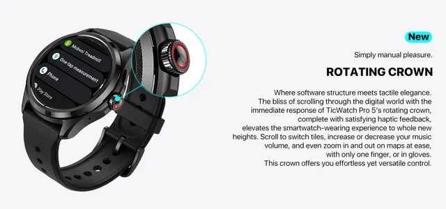 TicWatch Pro 5 (再生品) Wear OS スマートウォッチ 100 種類以上の 