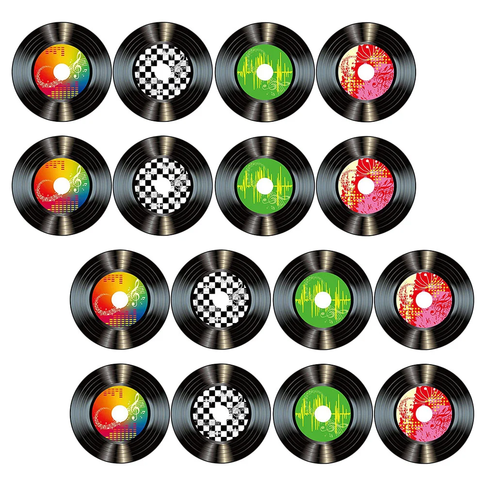 16 Pcs Vinile Record Decorazione Estetica Wall Records Cd Ornament Pellicola In Pvc Simulata