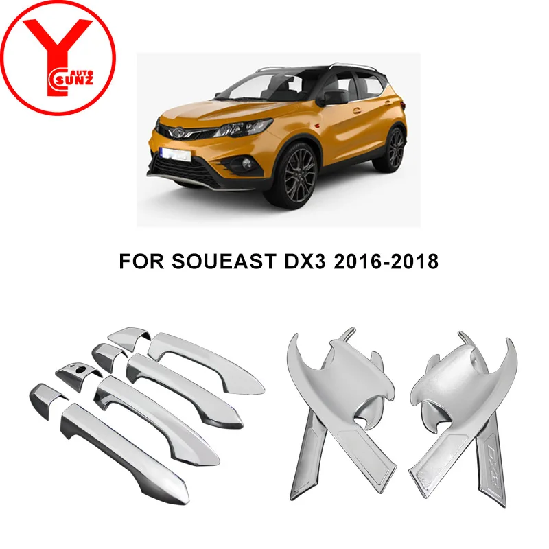 

Car Side Door Handle Cover Handle Insert For SOUEAST DX3 2016 2017 2018 Chromium Car Styling Hand Bowl Protector YCSUNZ