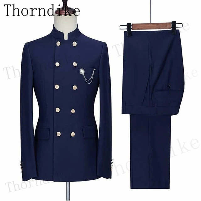 Thorndike ( Jacket +Pants ) Light Blue Summer Men Suits Weeding Slim Fit Formal Tuxedos Blazer Groom Clothes T1384