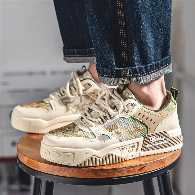 Autumn Men Casual Cricket Shoes Fashion Trend Sneakers Walking Skateboard For Boys Youth Retro Style Board Shoes 5
