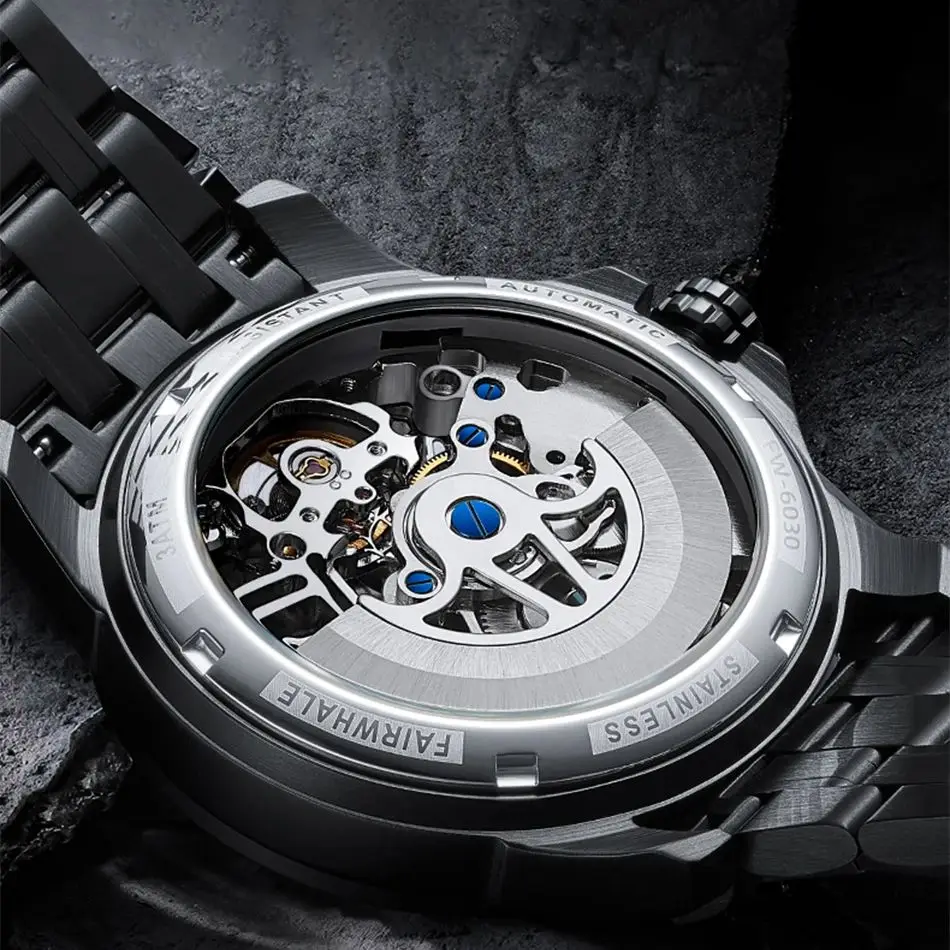 Fashion Skeleton White Automatic Mechanical Men Watches Top Quality Hollow Out Luxury Steel Case reloj hombre