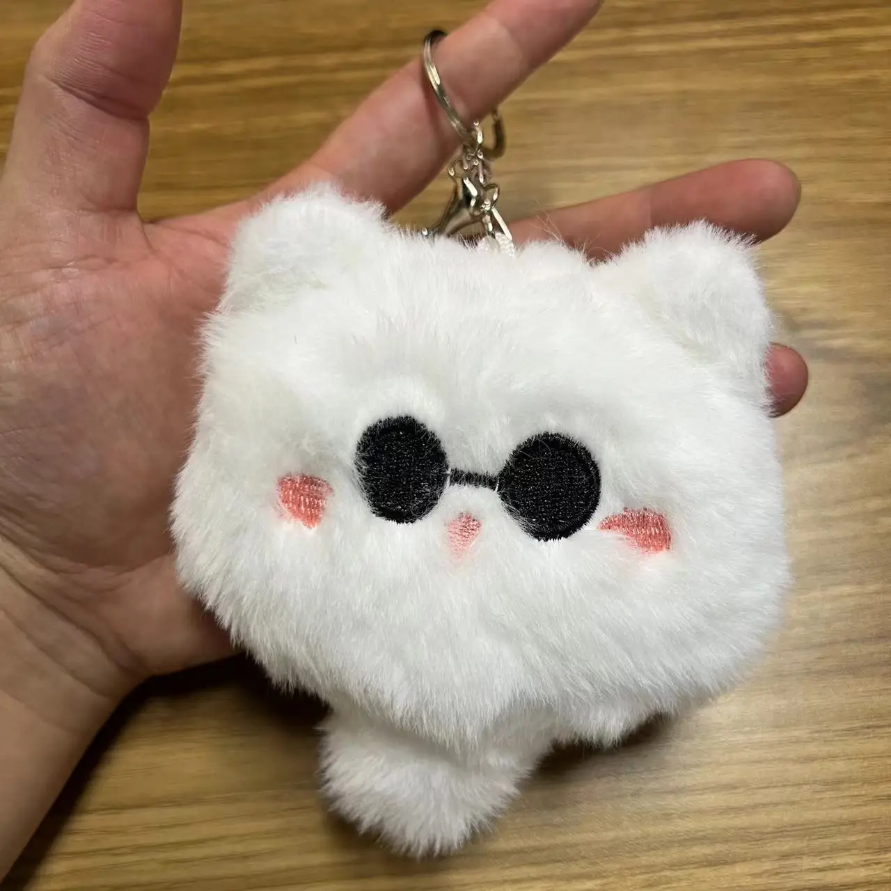 Jujutsu Kaisen Satoru Gojo 흰 고양이 플러시 펜던트 코스프레 10cm 애완 동물 귀여운 인형 키 체인 가방 장식 장난감