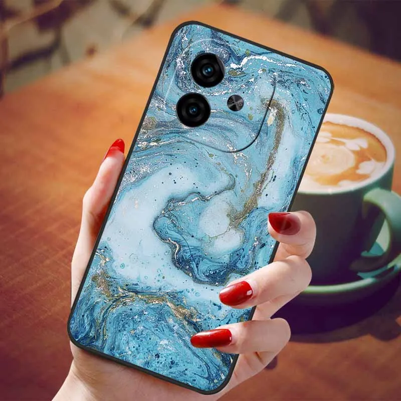 Soft Silicone Fashion Marble Shockproof Case - TPU Bumper Cover, 6.78