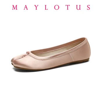 Women Split Toe Pink Satin Flats Fashion Ballet Tabi Shoes Female Slip-on Loafers Ladies Espadrilles Casual Zapatillas Mujer 1