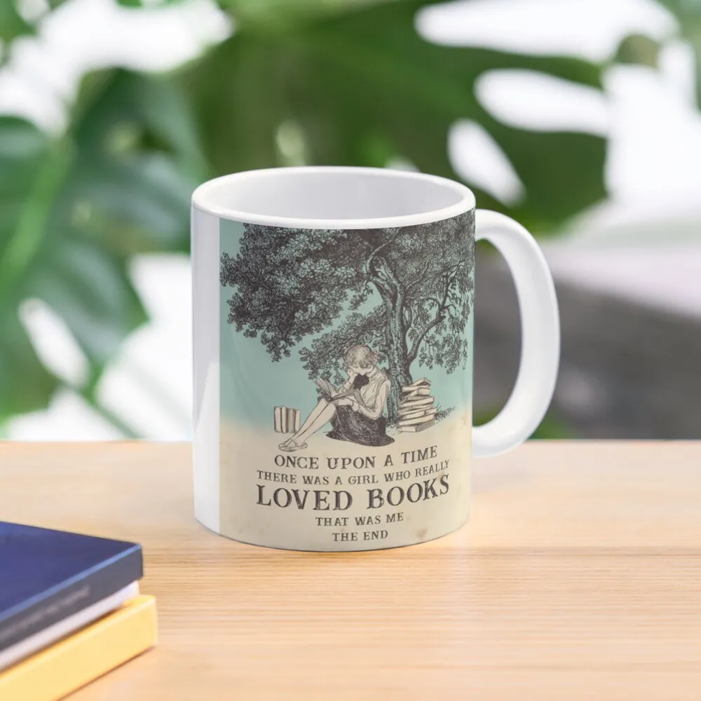 

Book Once Upon A Time Heart Bookworm Coffee Mug Cups Ands Large Tourist Mug